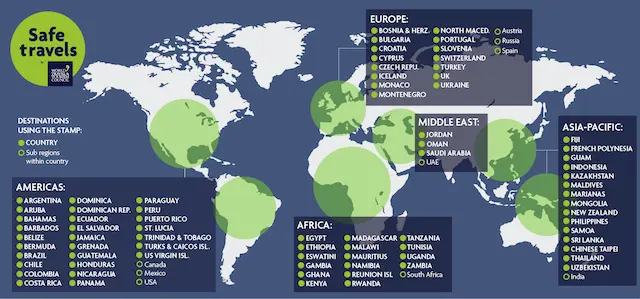 WTTC SafeTravels Stamp Destinations